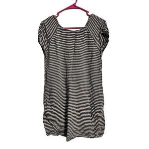 Roxy Gray and White Striped Mini Dress Open Back Size Large